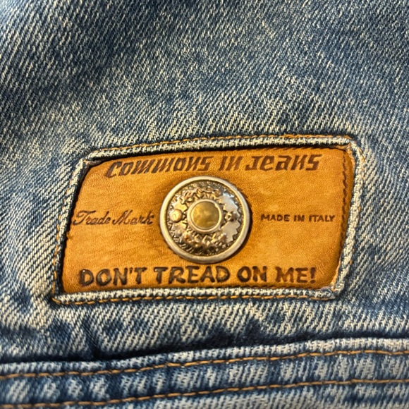 Vintage vtg 90s Jean jacket denim lined men’s size large made in Italy - Picture 4 of 7